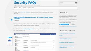 Remove Unknown Devices That Access Your Facebook Account