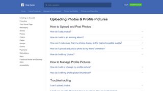 Uploading Photos & Profile Pictures | Facebook Help Center | Facebook