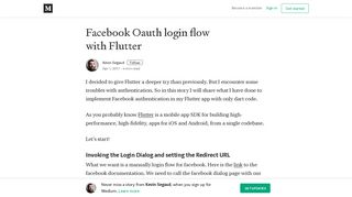 Facebook Oauth login flow with Flutter – Kevin Segaud – Medium