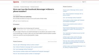 How to use the Facebook Messenger without a phone number - Quora