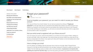 Forgot your password? – Strava Support