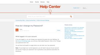 How do I change my Password? – Couchsurfing FAQs
