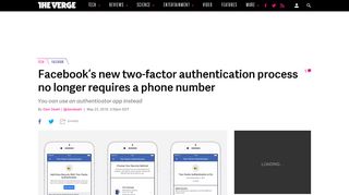 Facebook's new two-factor authentication process no longer requires ...