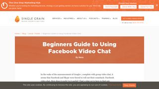 Beginners Guide to Using Facebook Video Chat - Single Grain