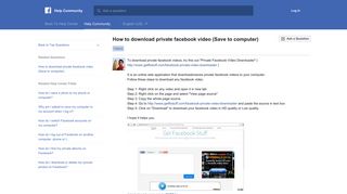 How to download private facebook video (Save to computer ...