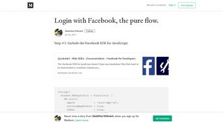 Login with Facebook, the pure flow. – Zenkilies Vildcent – Medium