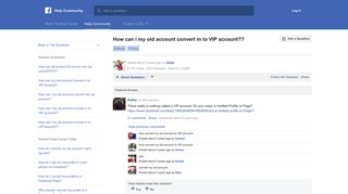 How can i my old account convert in to VIP account?? | Facebook Help ...