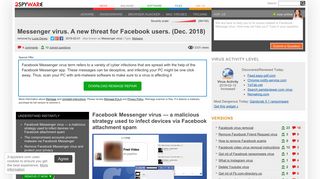 Messenger virus. A new threat for Facebook users. (Dec. 2018)