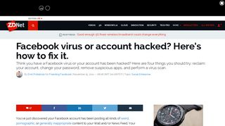Facebook virus or account hacked? Here's how to fix it. | ZDNet