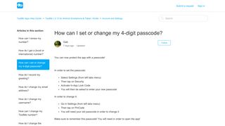 How can I set or change my 4-digit passcode? – TextMe Apps Help ...