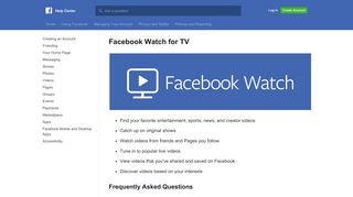 Facebook Watch for TV | Facebook Help Center | Facebook