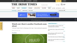 Watch out: there's another Facebook scam about - The Irish Times