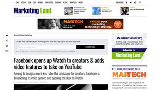 Facebook opens up Watch to creators & adds video features to take on ...