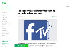 Facebook Watch is finally growing as payouts get spread thin ...