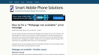 How to fix a “Webpage not available” error message | Smart Mobile ...