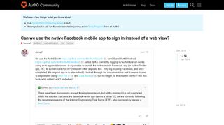 Can we use the native Facebook mobile app to sign in instead of a ...