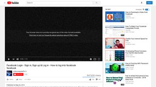 Facebook Login - Sign in, Sign up & Log in - How to log into - YouTube