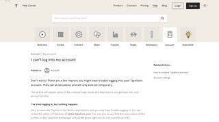 I can't log in to my account | Typeform Help Center