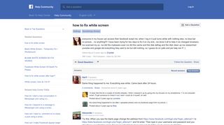 how to fix white screen | Facebook Help Community | Facebook