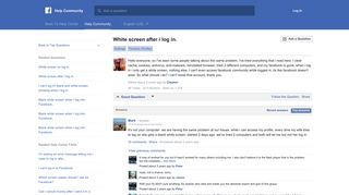 White screen after i log in. | Facebook Help Community | Facebook