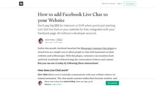 How to add Facebook Live Chat to your Website – James Futhey ...