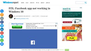 FIX: Facebook app not working in Windows 10 - Windows Report
