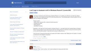 I can't login to facebook via IE in Windows Phone 8.1 (Lumia 930 ...