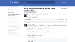 How do i use a different email address associated with my facebook ...