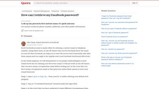 How to retrieve my Facebook password - Quora