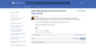 Login to Messenger App without Facebook Account | Facebook Help ...