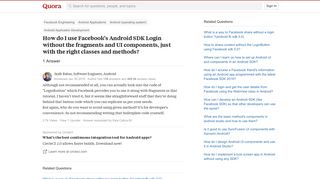 How to use Facebook's Android SDK Login without the fragments and ...