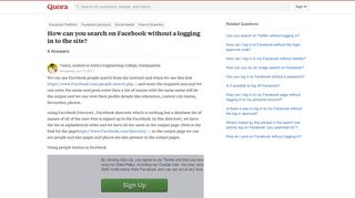 How to search on Facebook without a logging in to the site - Quora
