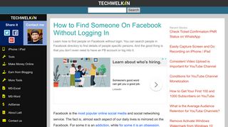 How to Find Someone On Facebook Without Logging In - TechWelkin