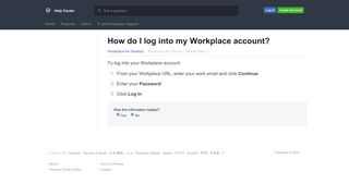 How do I log into my Workplace account? | Workplace ... - Facebook