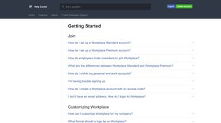 Getting Started | Workplace Help Center | Facebook