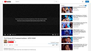 The X Factor 2012 Facebook Auditions - APPLY NOW! - YouTube