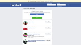 Face Friend Profiles | Facebook