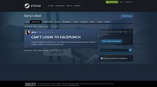 CAN'T LOGIN TO FACEPUNCH :: Garry's Mod Help / Problems / Bugs