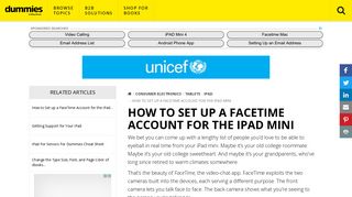How to Set up a FaceTime Account for the iPad mini - dummies