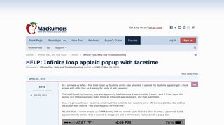 HELP: Infinite loop appleid popup with facetime | MacRumors Forums