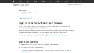 Sign in to or out of FaceTime on Mac - Apple Support