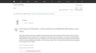 Can't log on to Facetime - it time wants … - Apple Community
