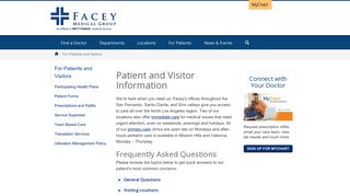For Patients and Visitors | Facey Medical Group
