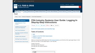 Food Facility Registration > FDA Industry Systems User Guide ...