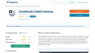 FaciliWorks CMMS Software Reviews and Pricing - 2019 - Capterra