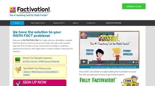 Factivation – The #1 teaching tool for Math Facts!™