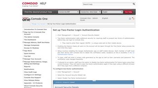 Set Up Two-Factor Login Authentication - Comodo Help