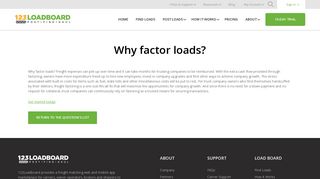 Why factor loads? | 123Loadboard