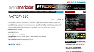 FACTORY 360 - Event Marketer