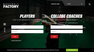 Login | Baseball Players | College Baseball Coaches - Baseball Factory